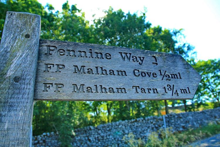 Signpost to Malham Cove