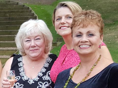 Lorraine (far left) with colleagues Sally and Carole