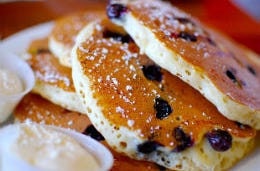 Scrumptious pancakes with blueberries