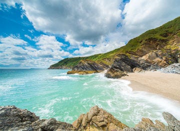 The Cornish coast with turquoise waters