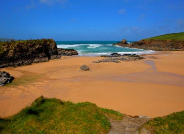 The beach at Trevone Bay in north Cornwall